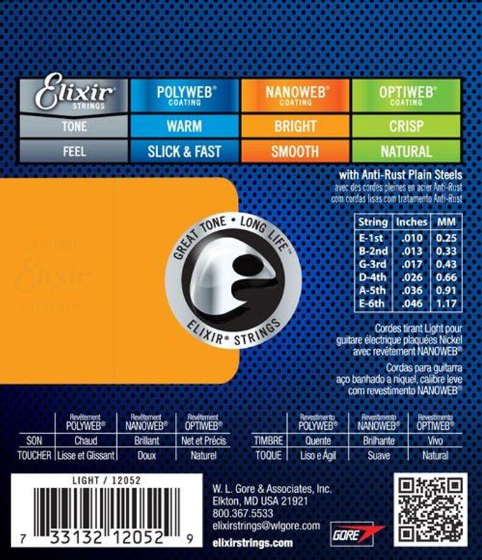 Elixir Nanoweb El.gitar strenger